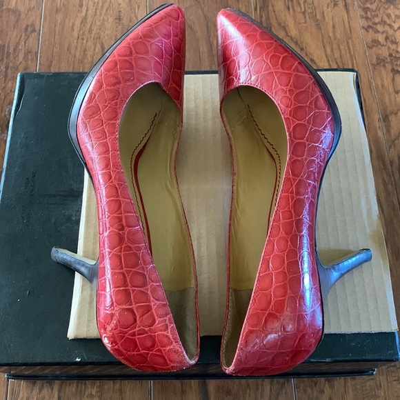 Nine west used heels in red size 10M - Picture 5 of 6